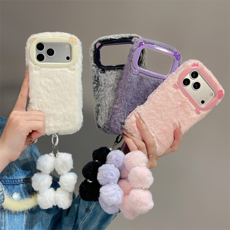 Phone Cases Iphone 15 Pro Max - Роскошный однотонный плюшевый чехол для iPhone